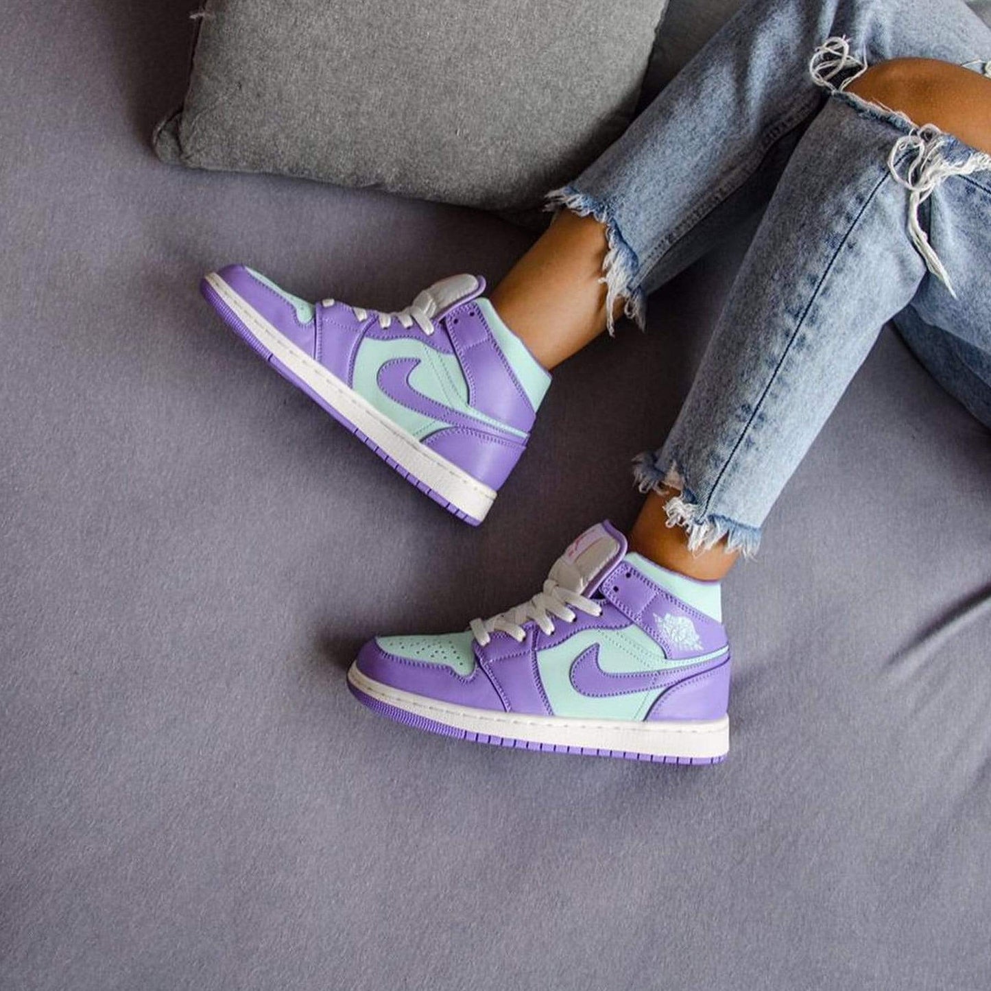 Air Jordan 1 Mid 'Purple Aqua' - Kick Game