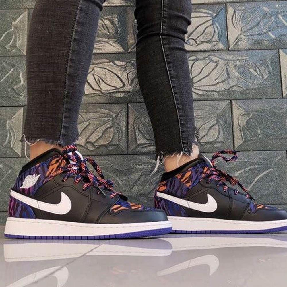 Air Jordan 1 Mid GS 'Tiger Print' - Kick Game