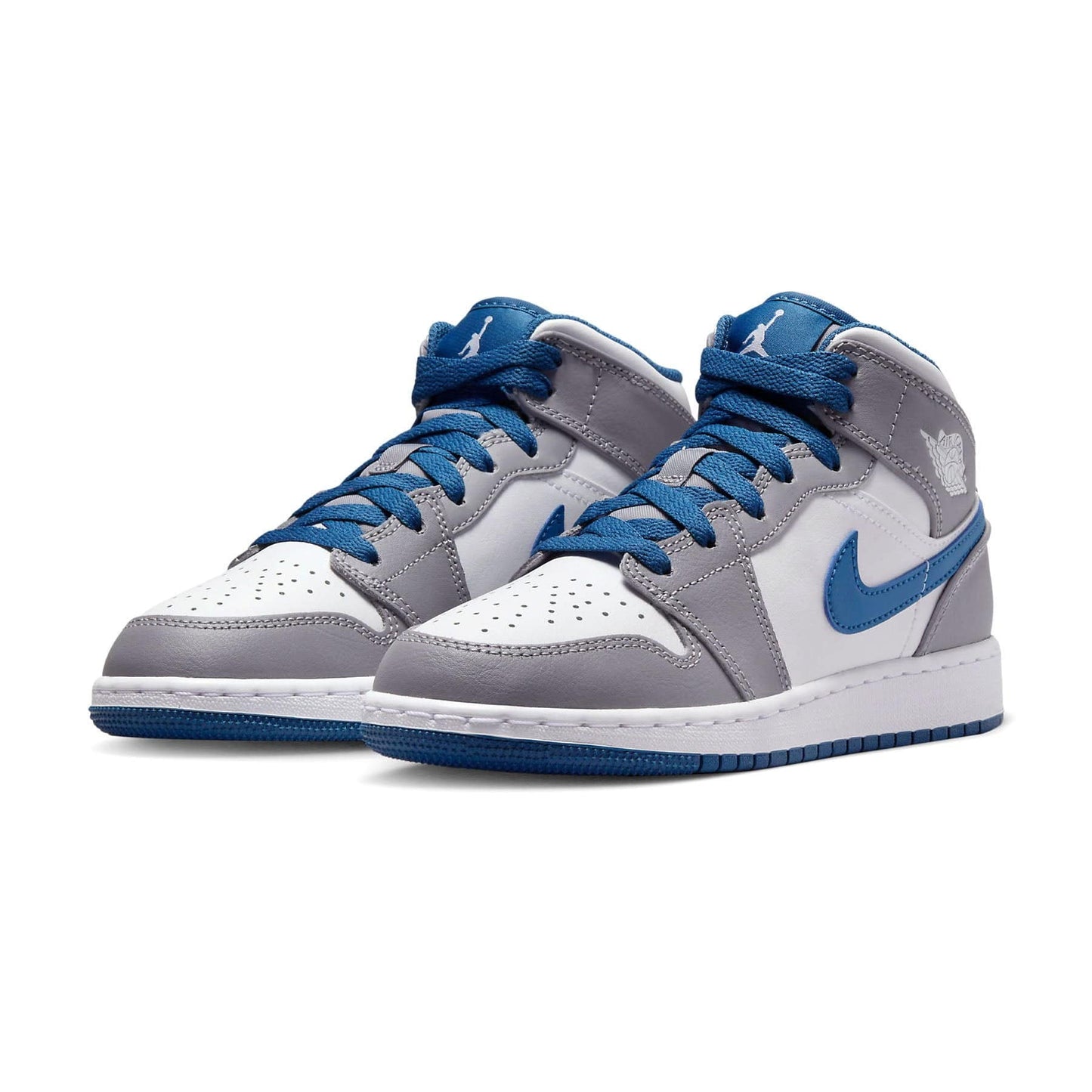 Air Jordan 1 Mid GS 'Cement True Blue' - Kick Game