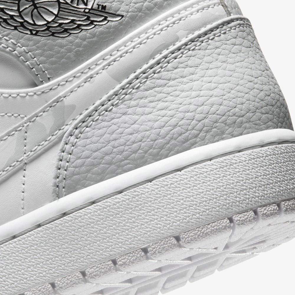 Air Jordan 1 Mid 'Swoosh Logo - Grey Camo' - Kick Game