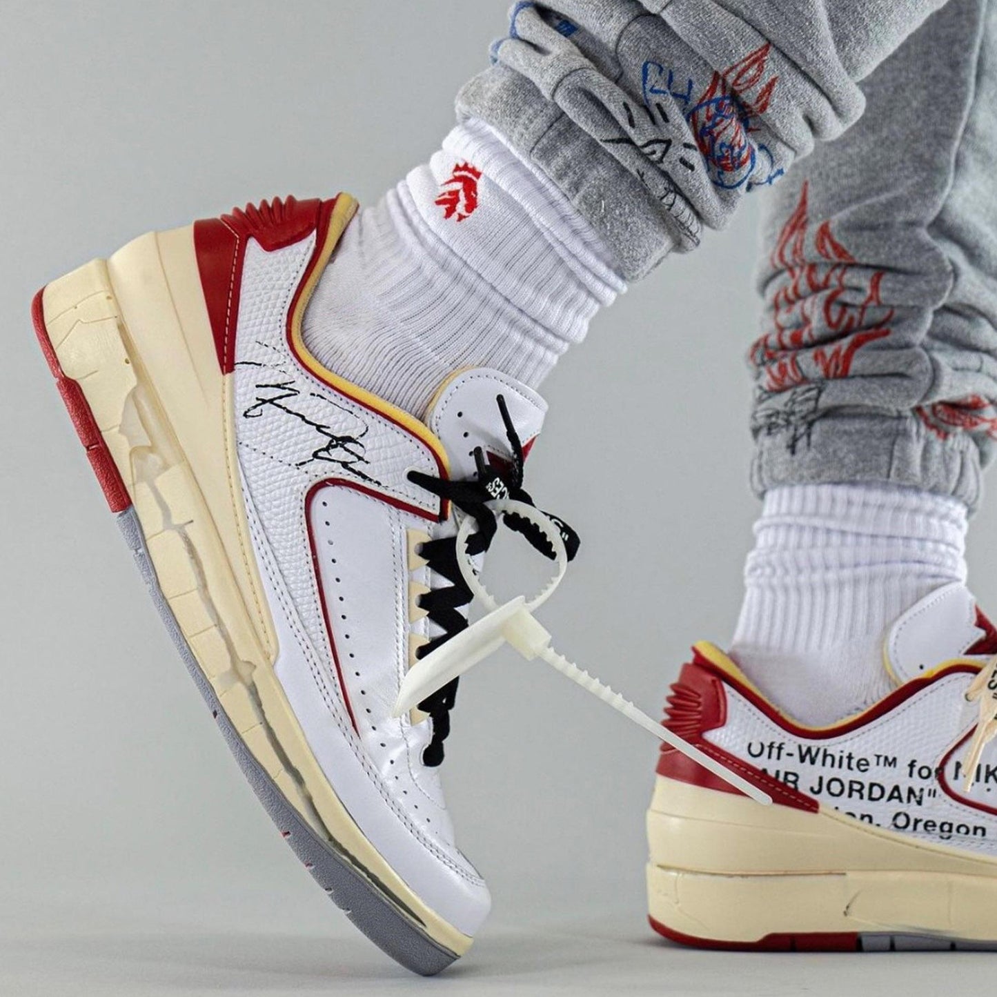 Off-White x Air Jordan 2 Retro Low SP 'White Varsity Red' - Kick Game