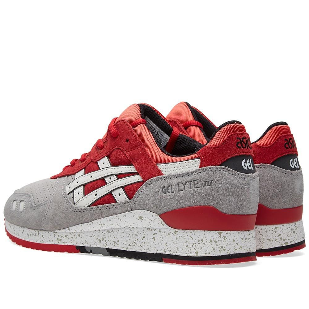 ASICS GEL LYTE III 'CRANE' Light Grey & Red - Kick Game
