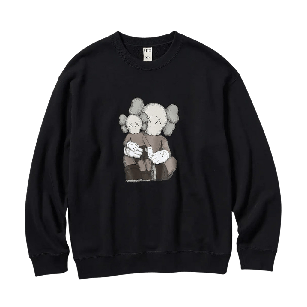 KAWS x UNIQLO UT Graphic leather Sweatshirt 'Black' - UrlfreezeShops