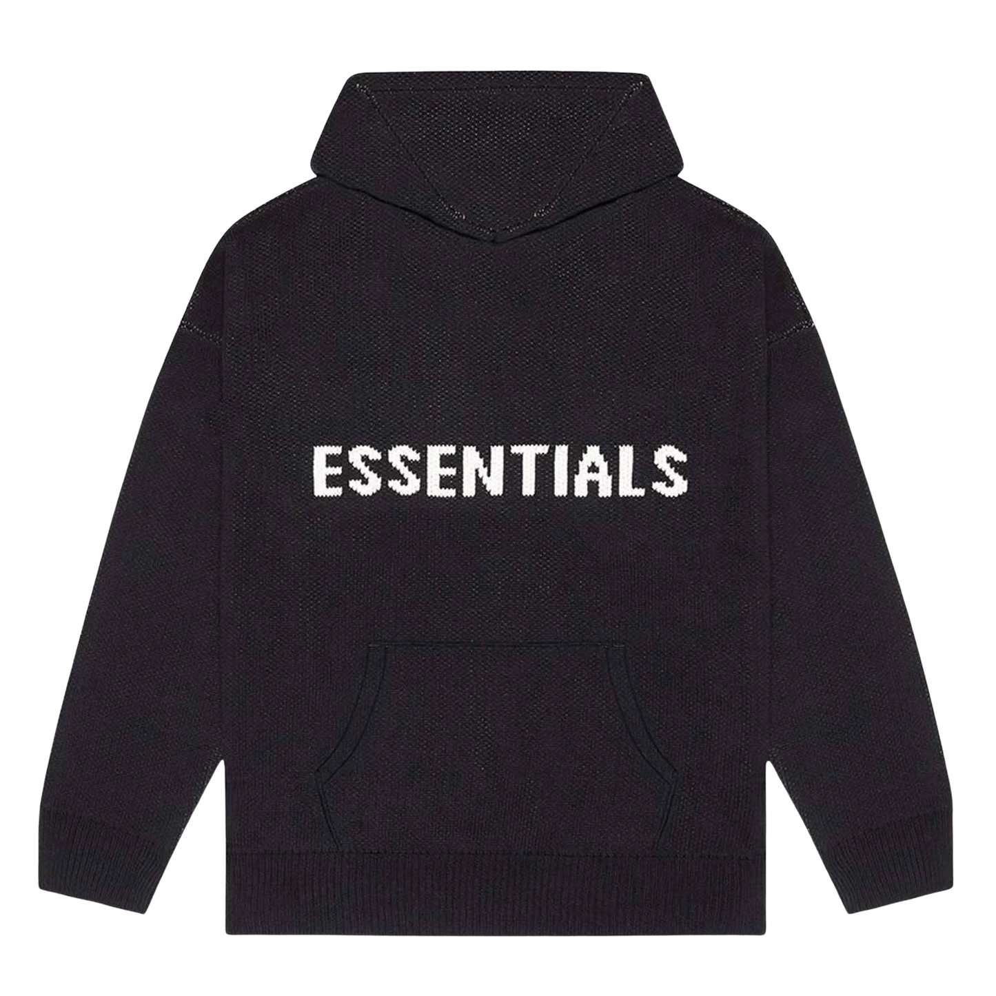 FEAR OF GOD ESSENTIALS Knit Hoodie Black - Kick Game