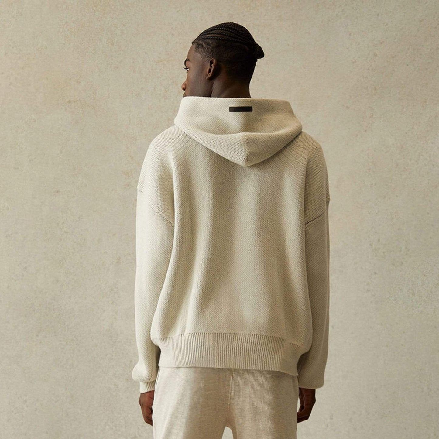 FEAR OF GOD ESSENTIALS Knit Pullover Hoodie Light Heather Oatmeal - Kick Game