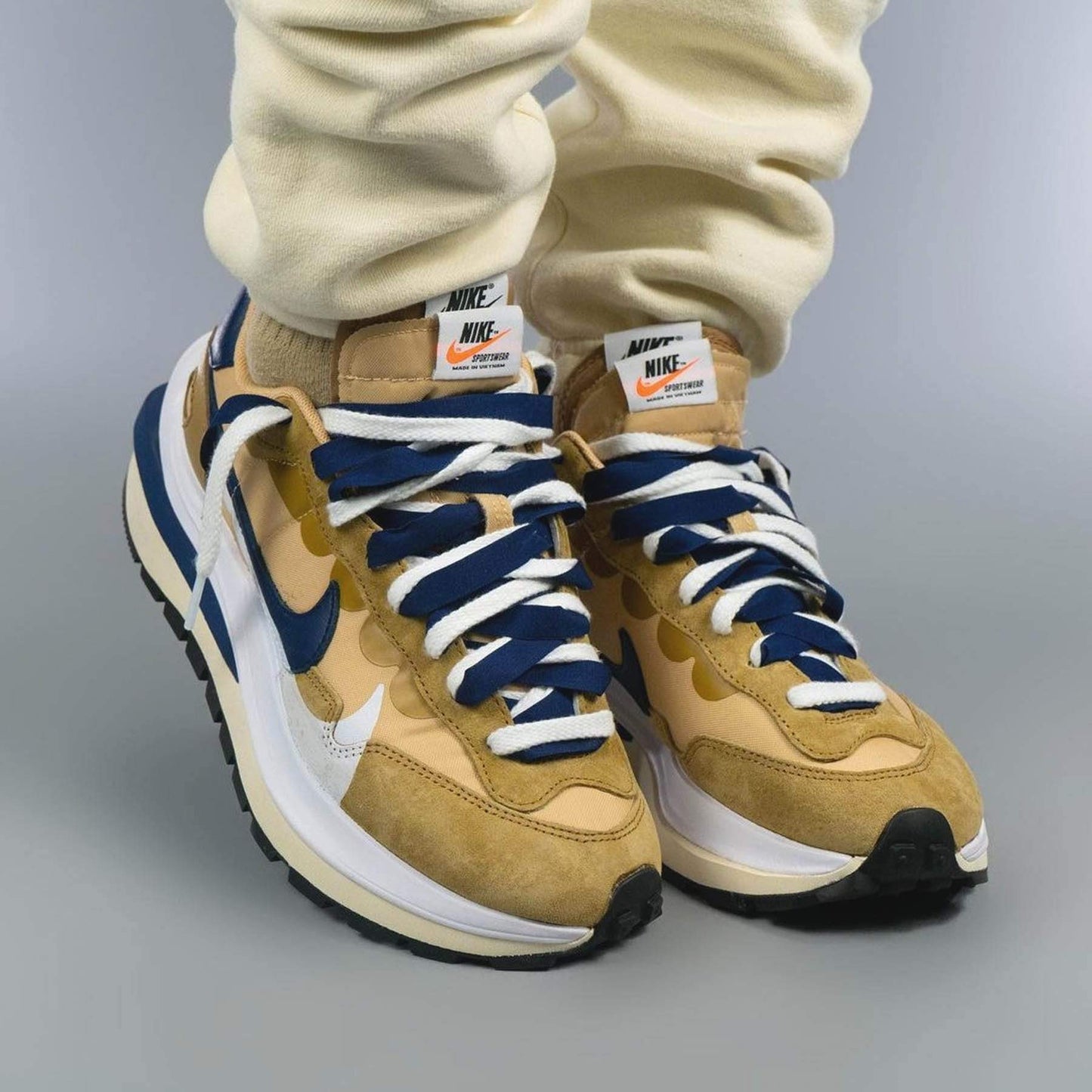 sacai x Nike VaporWaffle 'Sesame Blue Void' - Kick Game