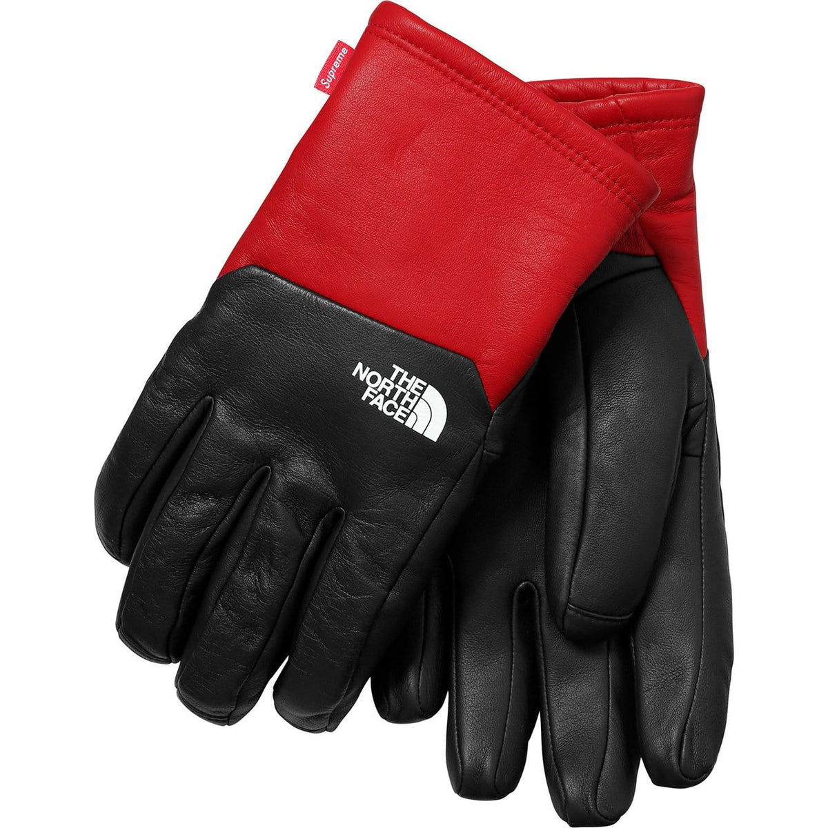 Supreme-The North Face Leather Gloves - Red - UrlfreezeShops