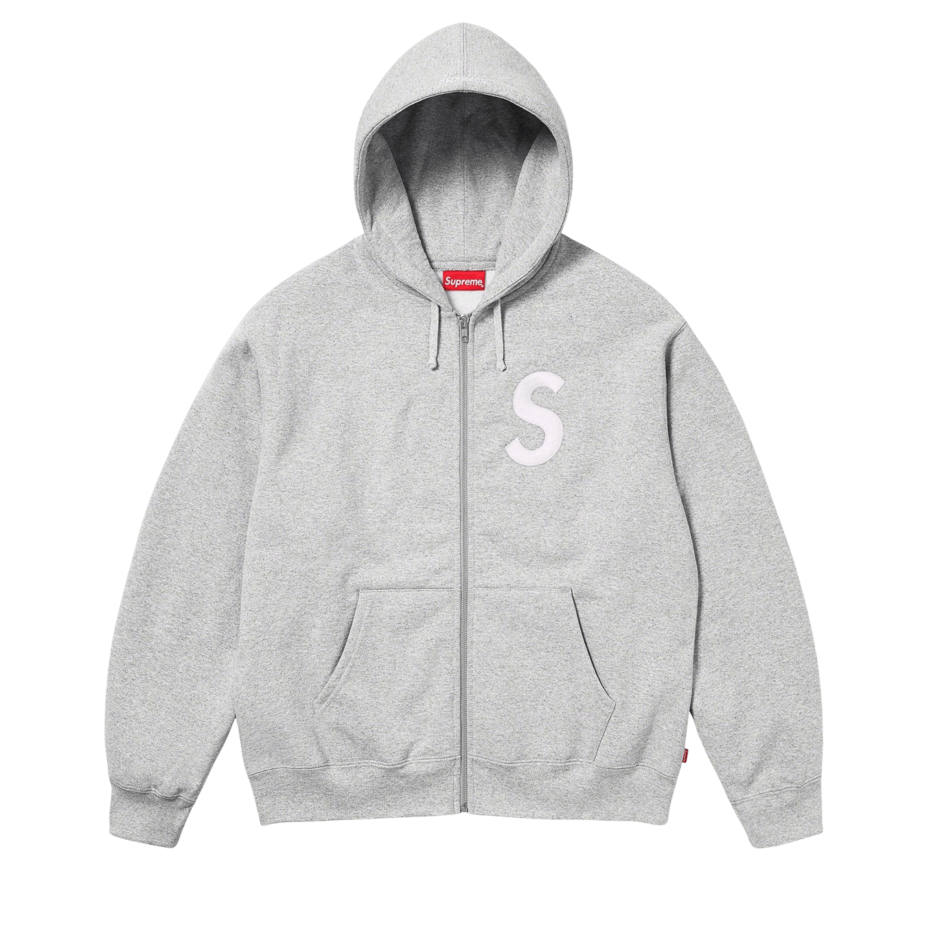 Supreme S Logo Zip Up Hooded Sweatshirt 'Heather Grey' - Kick Game