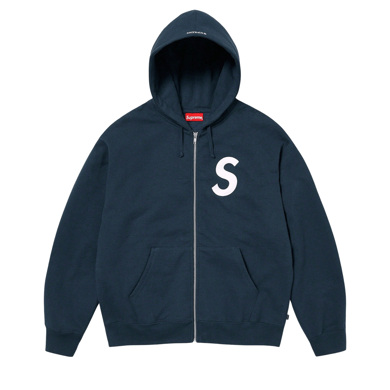 Supreme S Logo Zip Up Hooded Sweatshirt 'Navy' - Kick Game