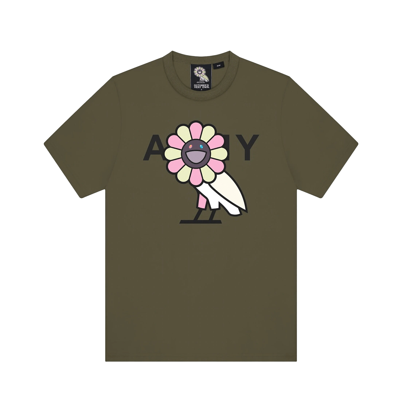 OVO x Takashi Murakami Surplus Flower Owl Tee 'Military Green' - Kick Game