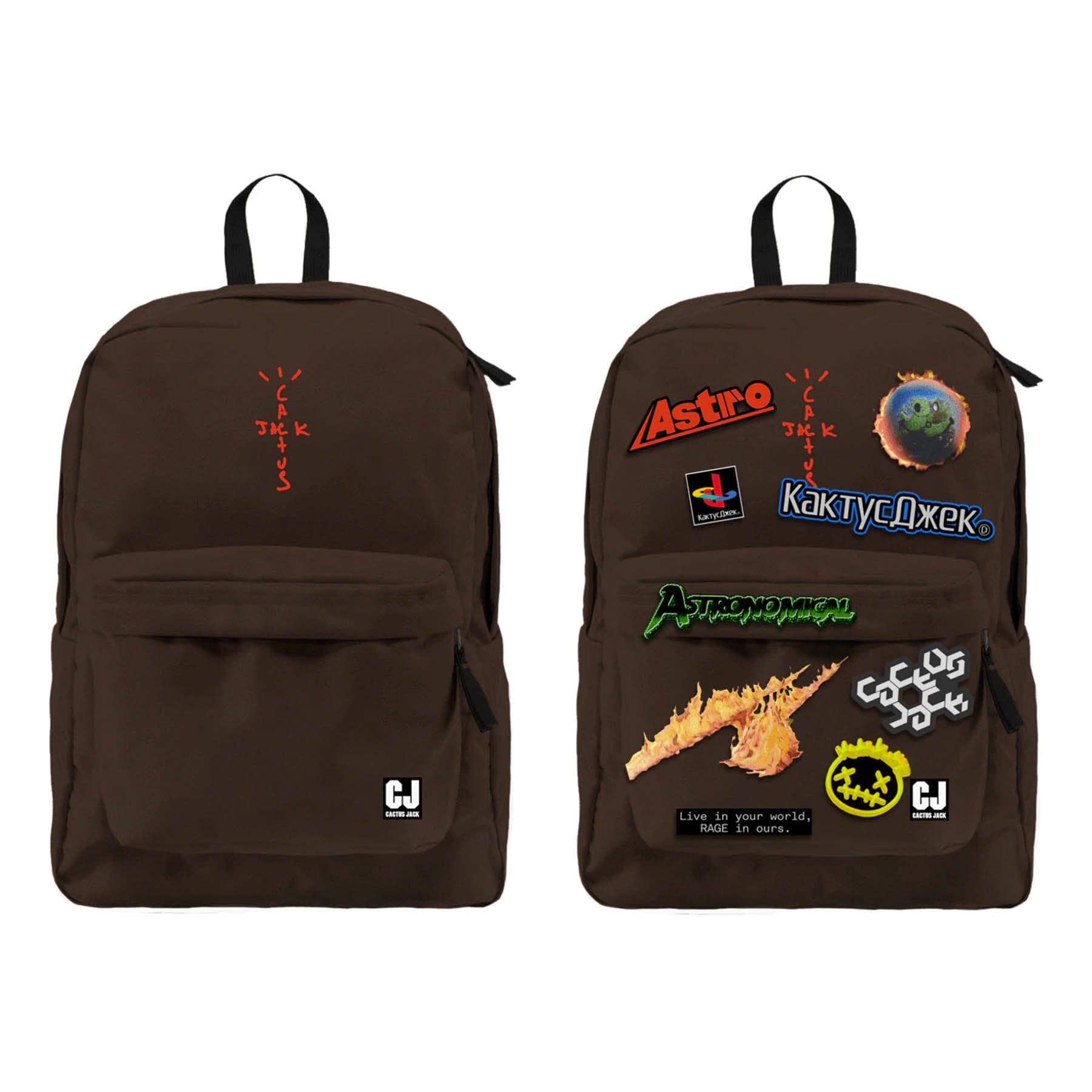 Travis Scott Cactus Jack Backpack With Patch Set Brown — Kick Game