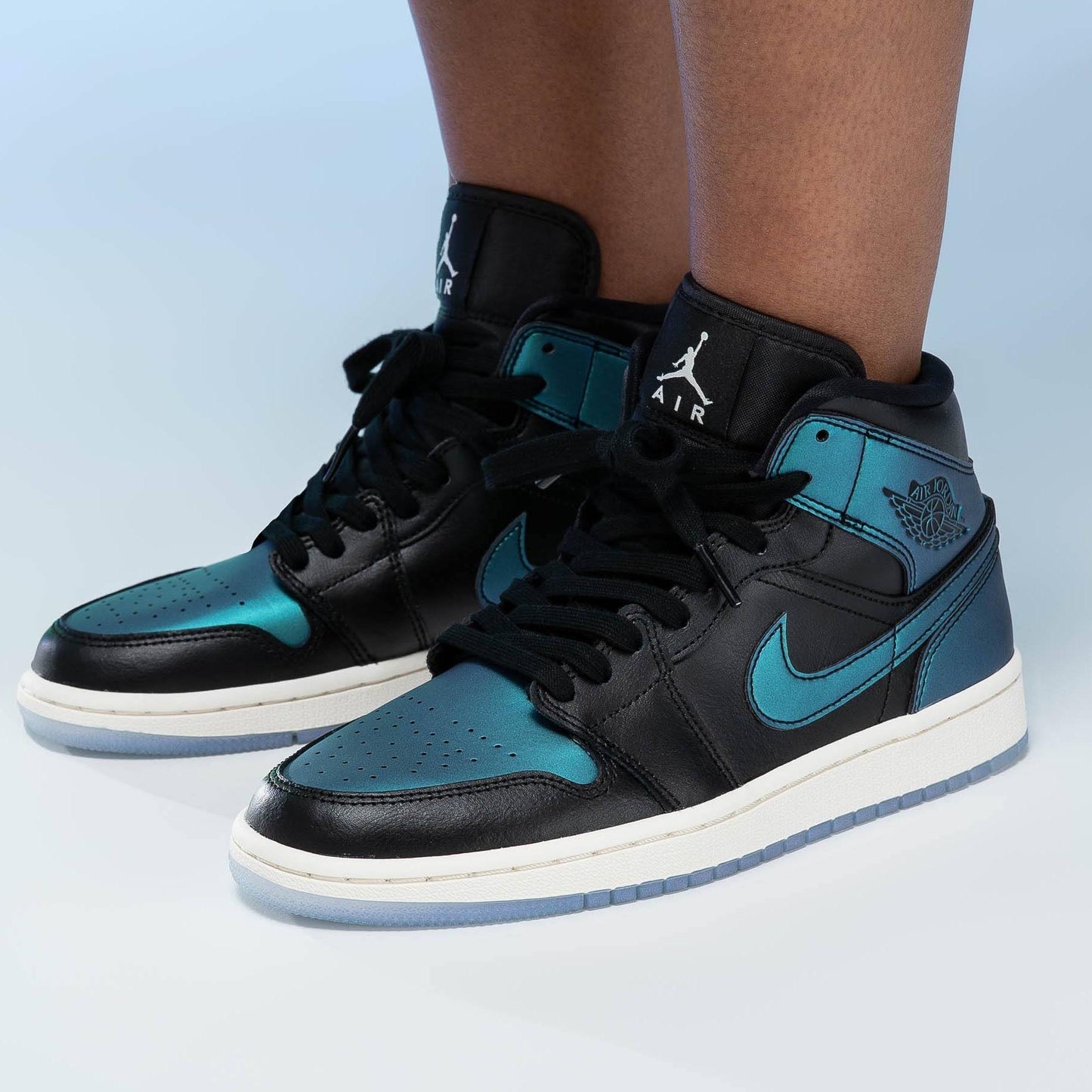 Air Jordan 1 Mid Wmns 'Metallic Turquoise' - Kick Game