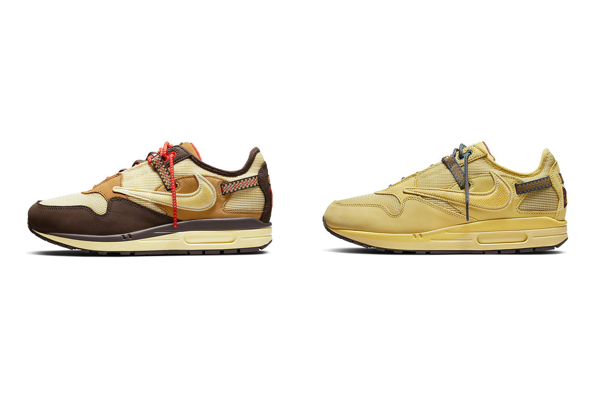 نظرة رسمية على حذاء Travis Scott x Nike Air Max 1 باللونين "Baroque Brown" و"Wheat" 