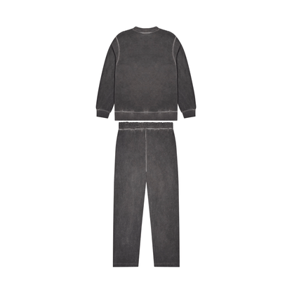Trapstar Deconstructed Decoded Oil Wash Crew Tracksuit- Grey - Kick Game
