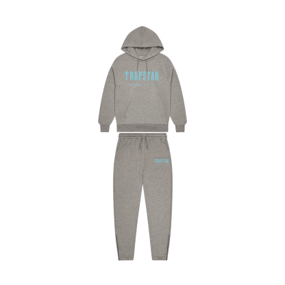 Trapstar Chenille Decoded Hooded Tracksuit- Grey/Light Blue - Kick Game