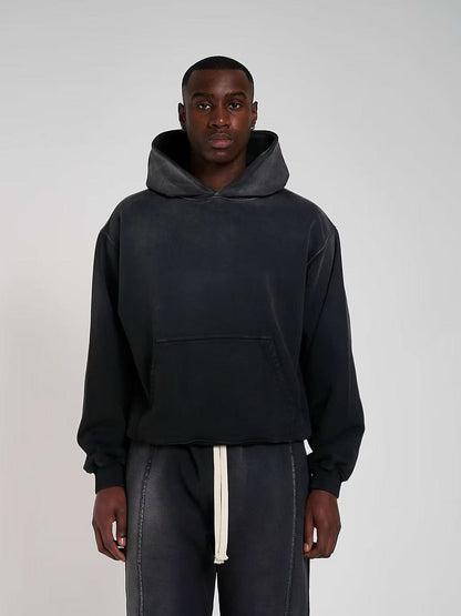 KAIZEN MARKET BLANK HEAVYWEIGHT FADE OUT HOODIE BLACK - Kick Game