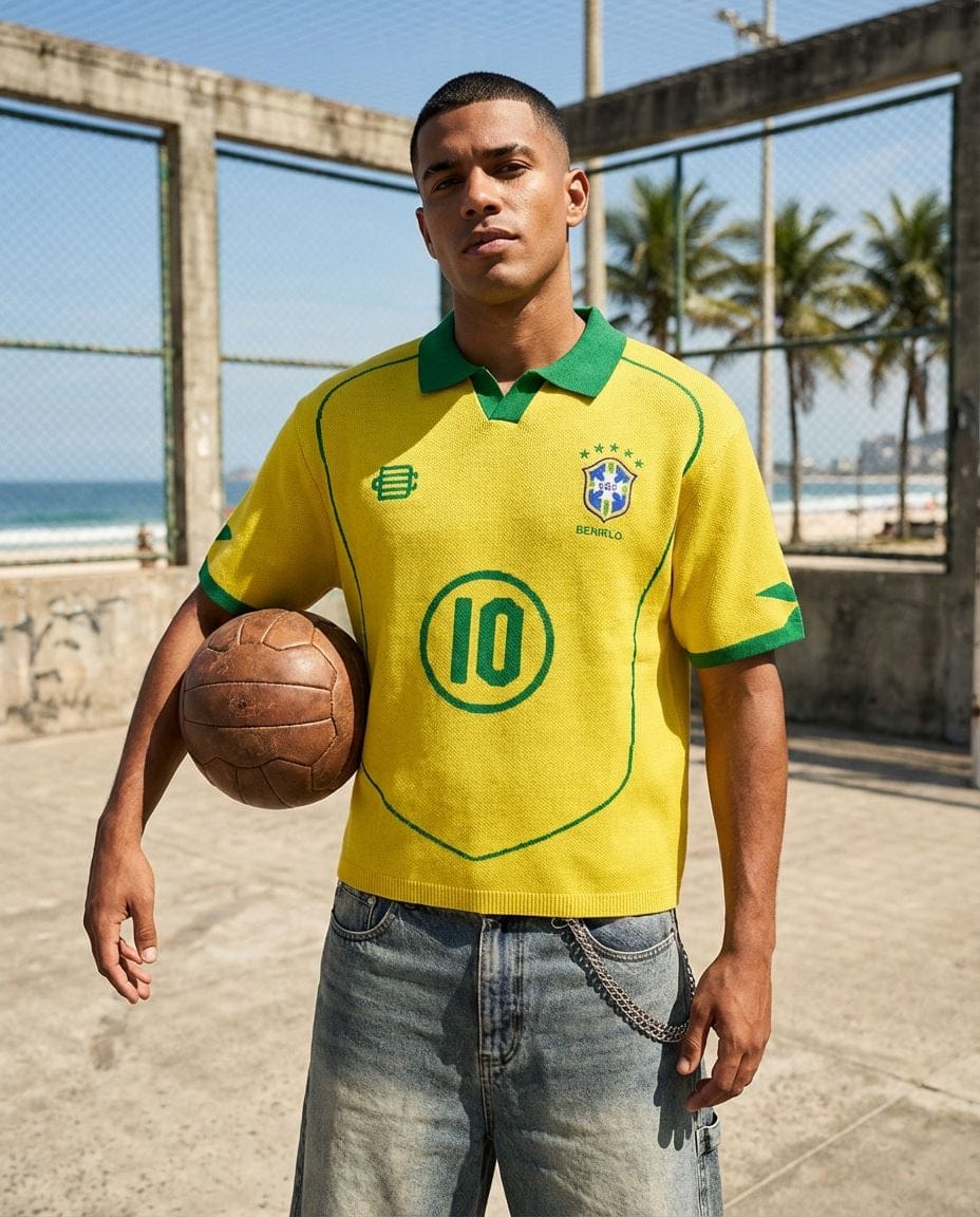 04 dinho inspired knit Jersey - Yellow - Kick Game