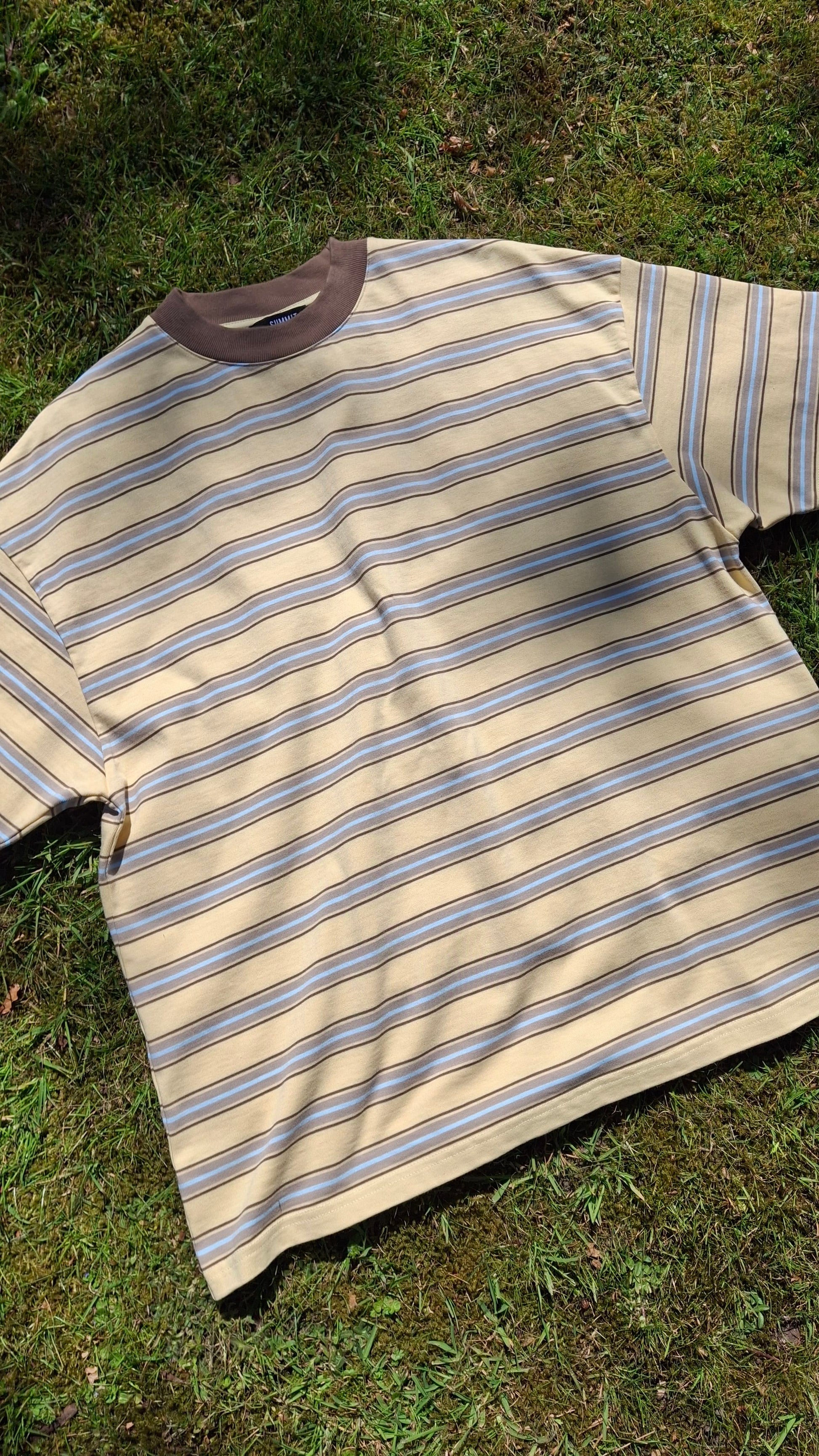 Summit Stripe Short Sleeve T-Shirt 'Yellow' - Kick Game
