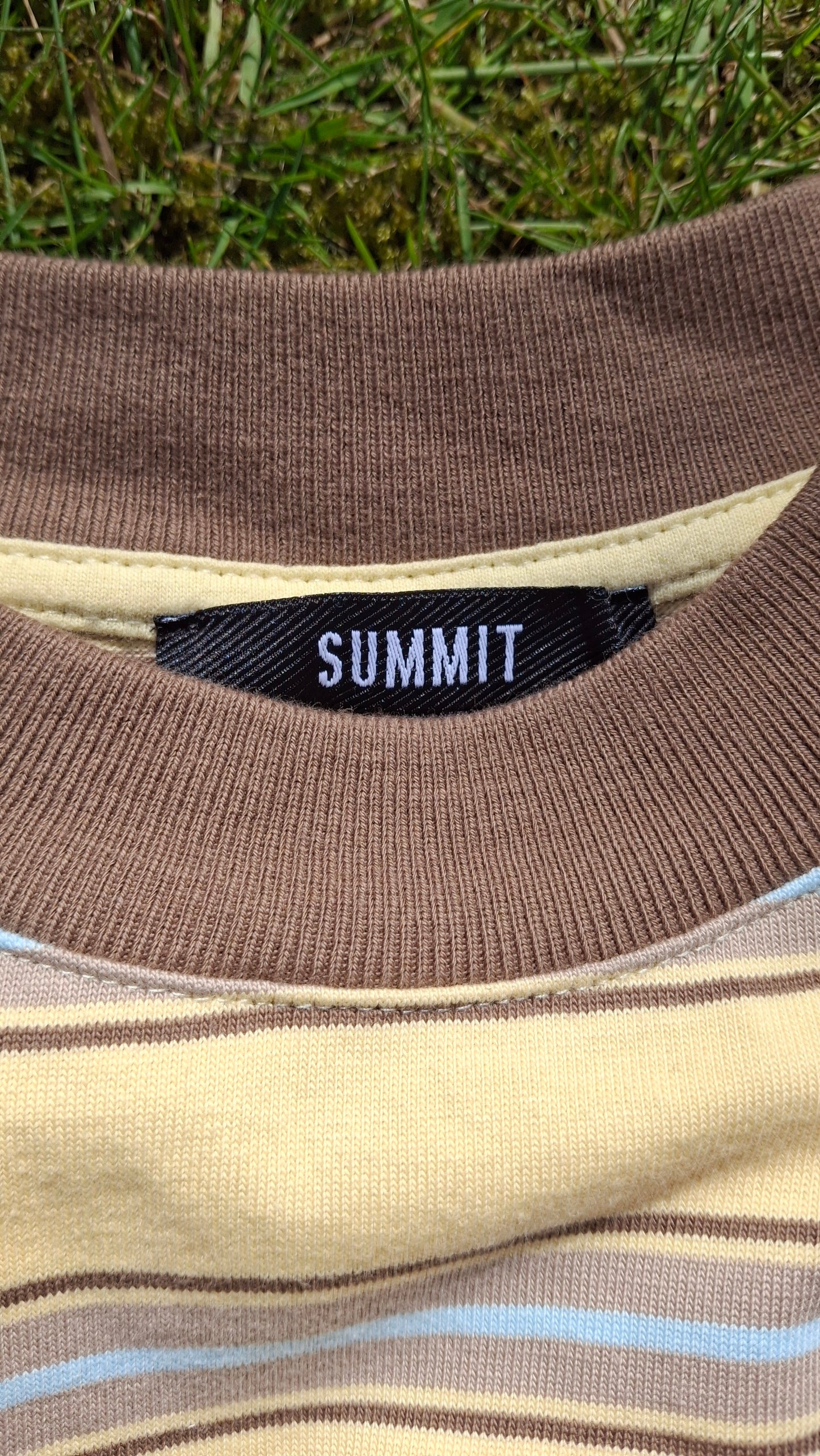 Summit Stripe Short Sleeve T-Shirt 'Yellow' - Kick Game