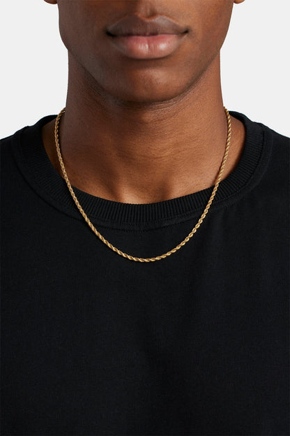 3mm Rope Chain - Gold - Kick Game