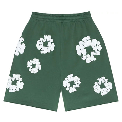 Denim Tears The Cotton Wreath Shorts 'Green' - Kick Game