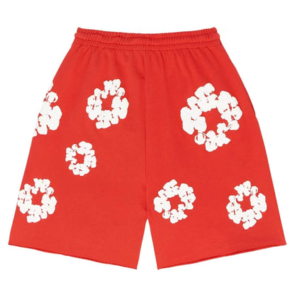 Denim Tears The Cotton Wreath Shorts 'Red' - Kick Game