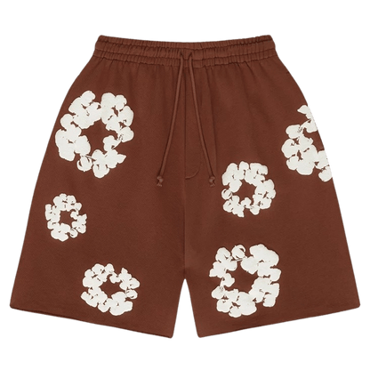 Denim Tears The Cotton Wreath Shorts 'Brown' - Kick Game