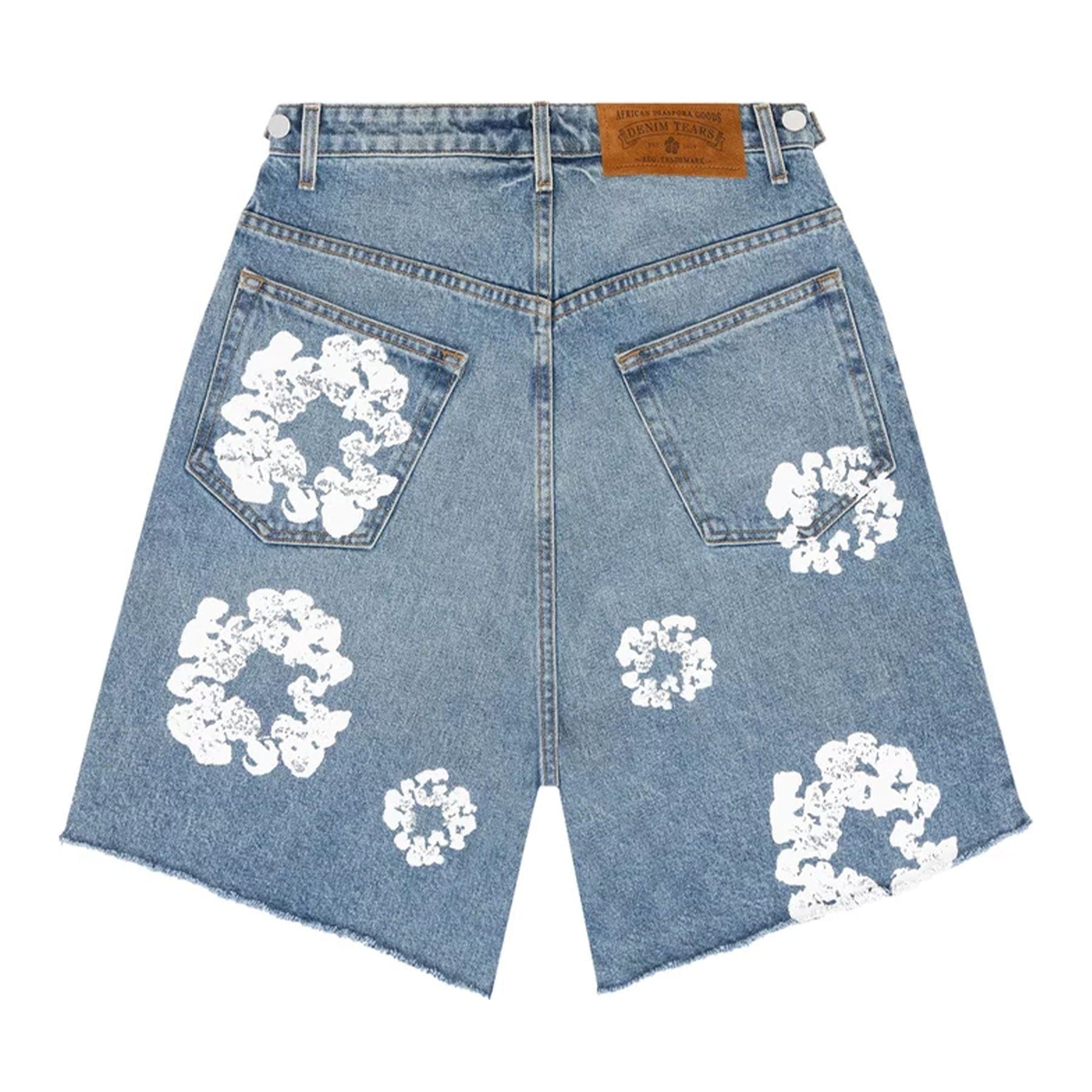 Denim Tears X Levi's Cotton Wreath Jean Shorts 'Light Wash' - Kick Game