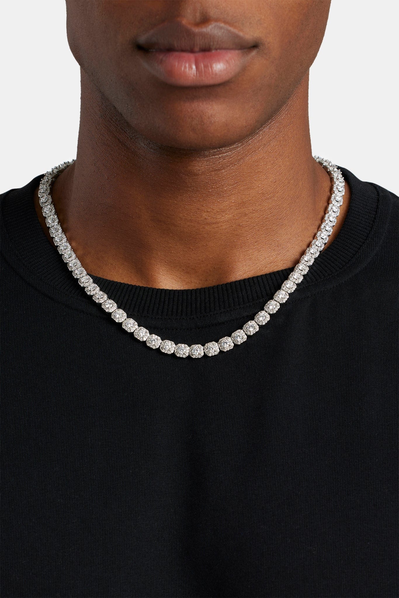 Cernucci Clustered Tennis Chain - 7mm - White – Kick Game