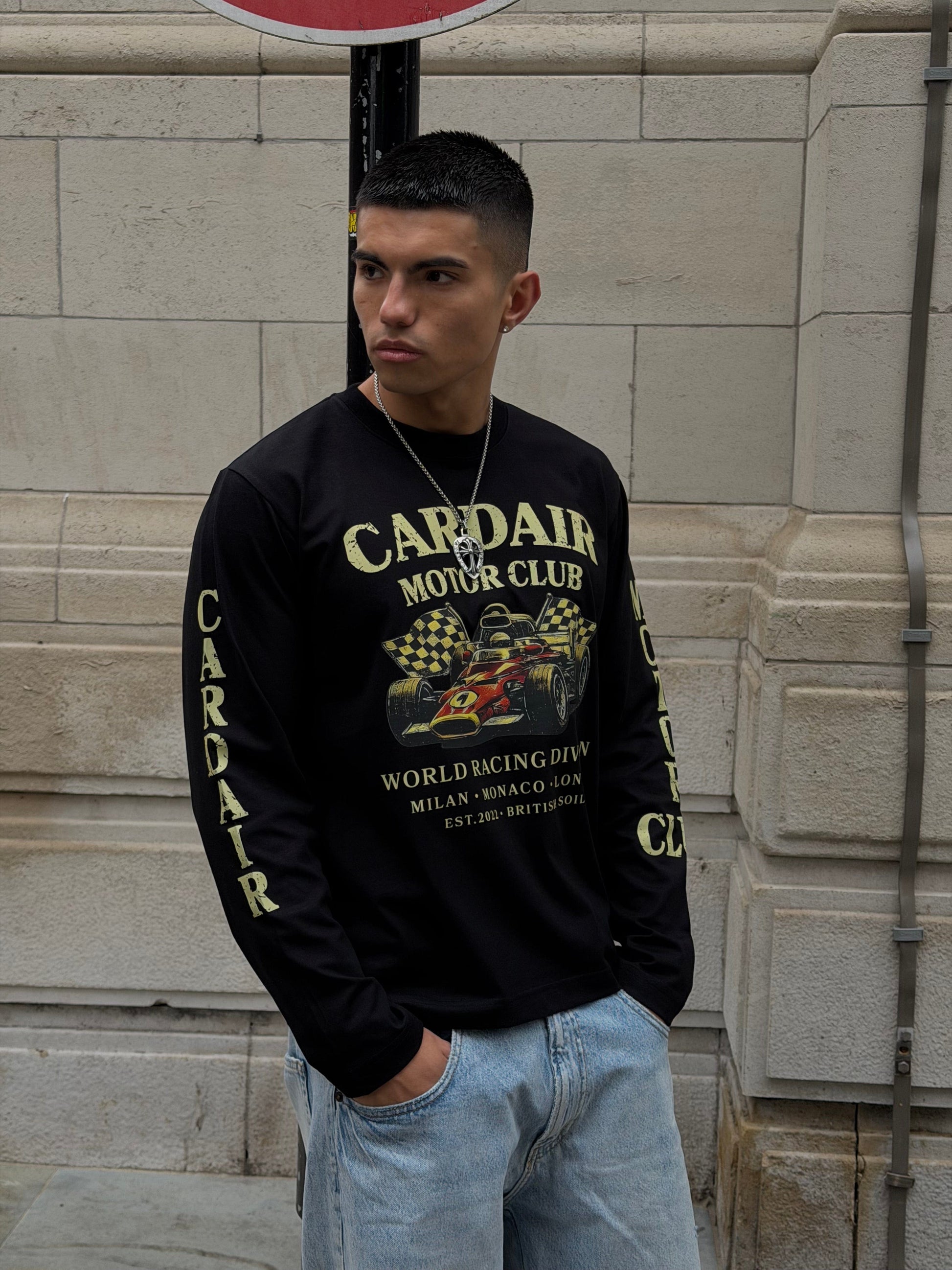 Cardair Motor Club Long Sleeve T Shirt - Black - Kick Game