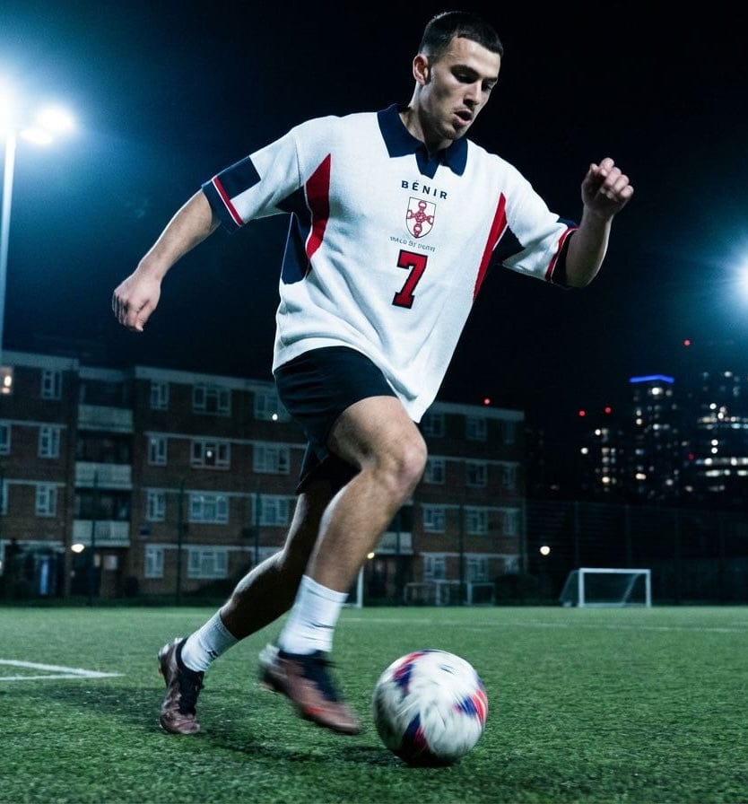 98 Becks inspired knit Jersey - White - Kick Game