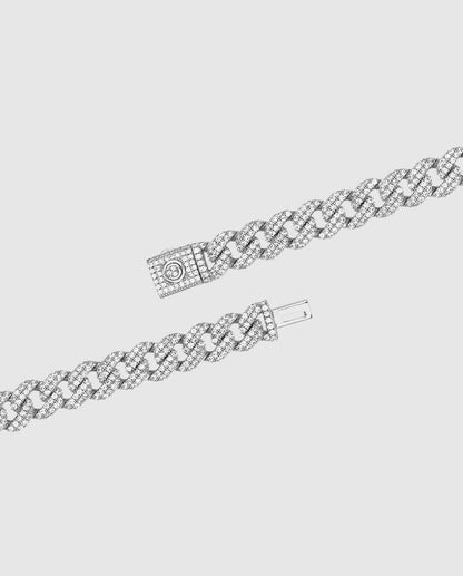 Iced Cuban Bracelet - 8mm - White - Kick Game