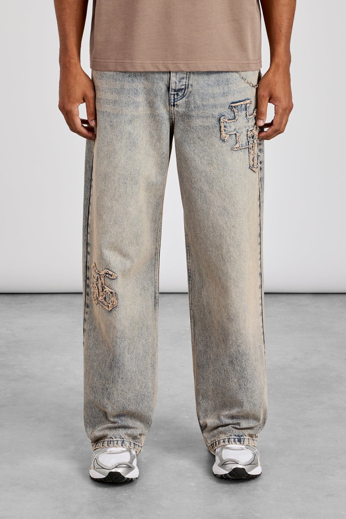 Cernucci Baggy Applique Jean - Antique Wash - Kick Game