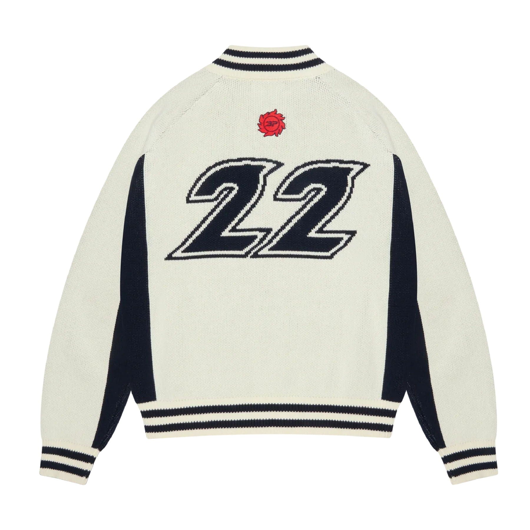 Broken Planet Racer Knit Zip Up 'White Navy' - Kick Game