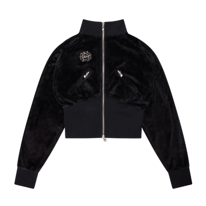 Broken Planet Star Girl Velour Track Jacket 'Midnight Black' - Kick Game