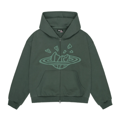 Broken Planet Zip Up Hoodie 'Emerald Green' - Kick Game