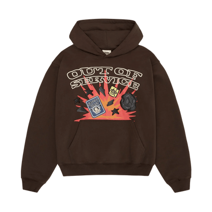 Broken Planet Market Out of Service Hoodie 'Mocha Brown' - Kick Game