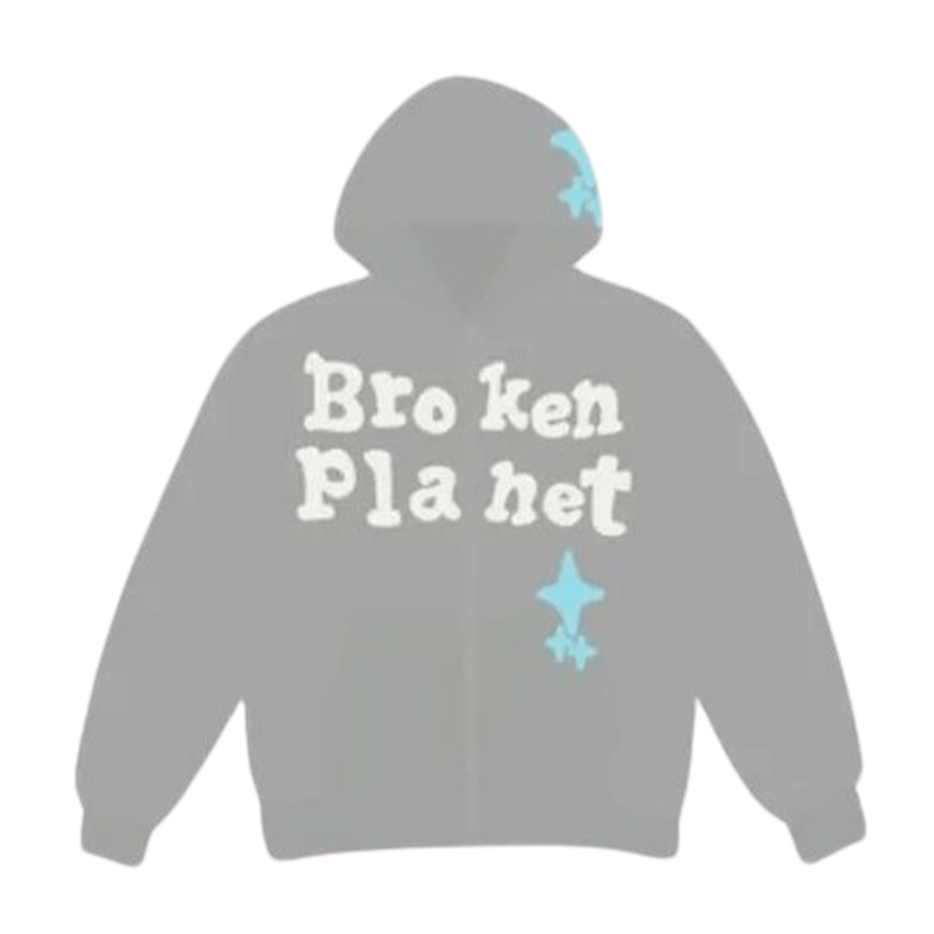 Broken Planet Market Star Zip Up Hoodie 'Grey' - Kick Game
