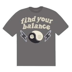 Broken Planet Market T-Shirt 'Find called Balance' - Ash Grey