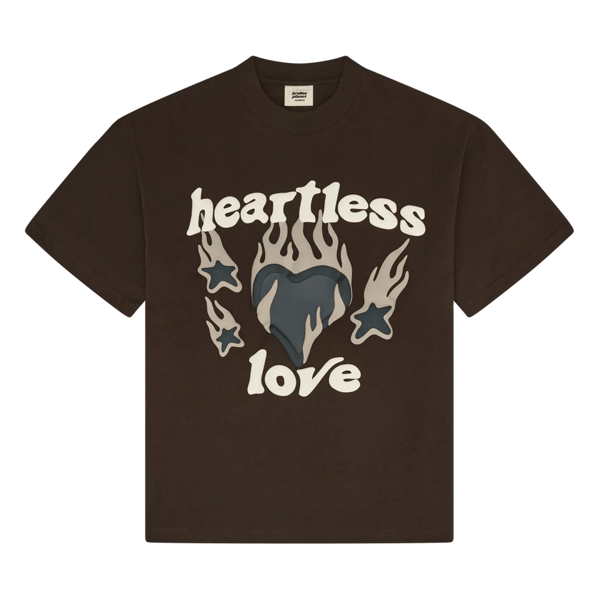 Broken Planet Market T-Shirt 'Heartless Love' - Mocha Brown - UrlfreezeShops