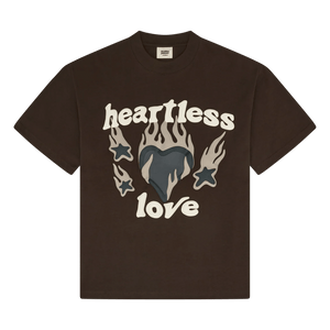 Broken Planet Market T-Shirt 'Heartless Love' - Mocha Brown