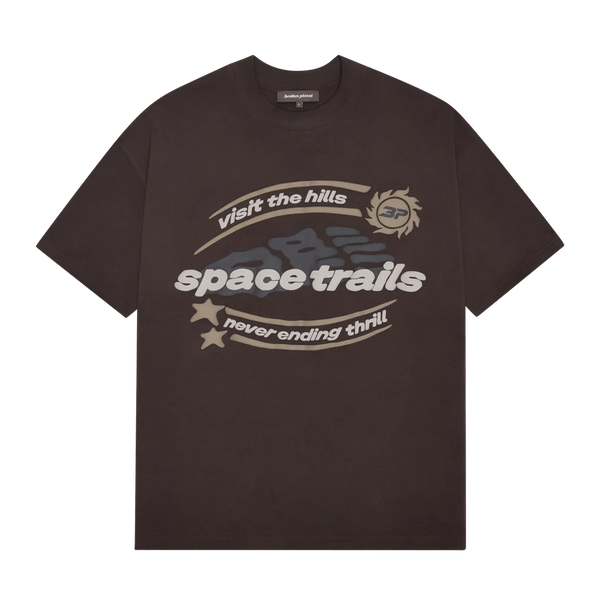 Planet Market T-Shirt 'Space Trails' - Mocha Brown - UrlfreezeShops