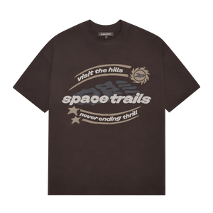 Planet Market T-Shirt 'Space Trails' - Mocha Brown