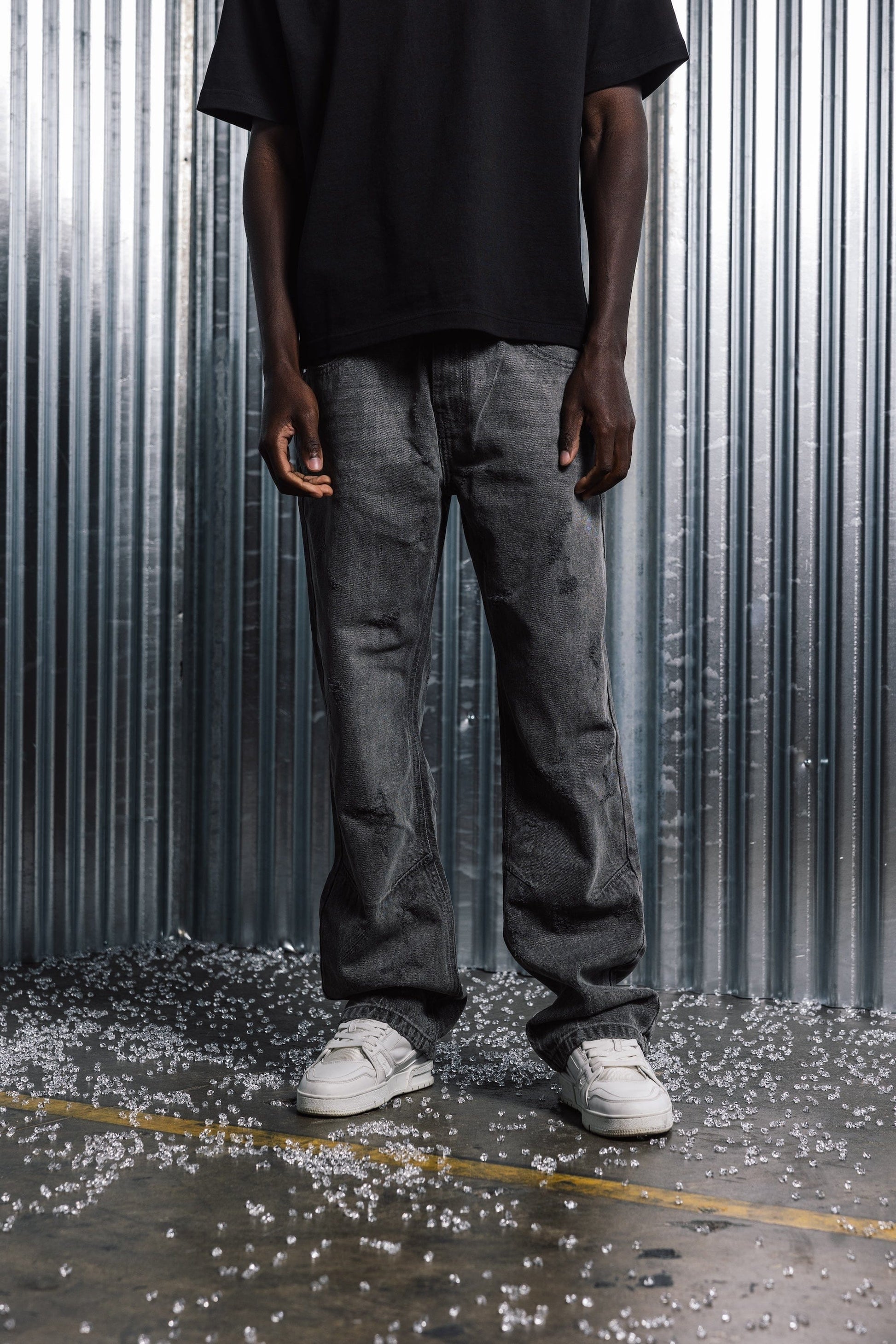 Distressed Denim - Stone Grey - Kick Game