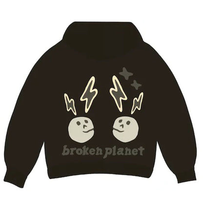 Broken Planet Market Hoodie 'Shift Of Energy' - Dark Brown - Kick Game