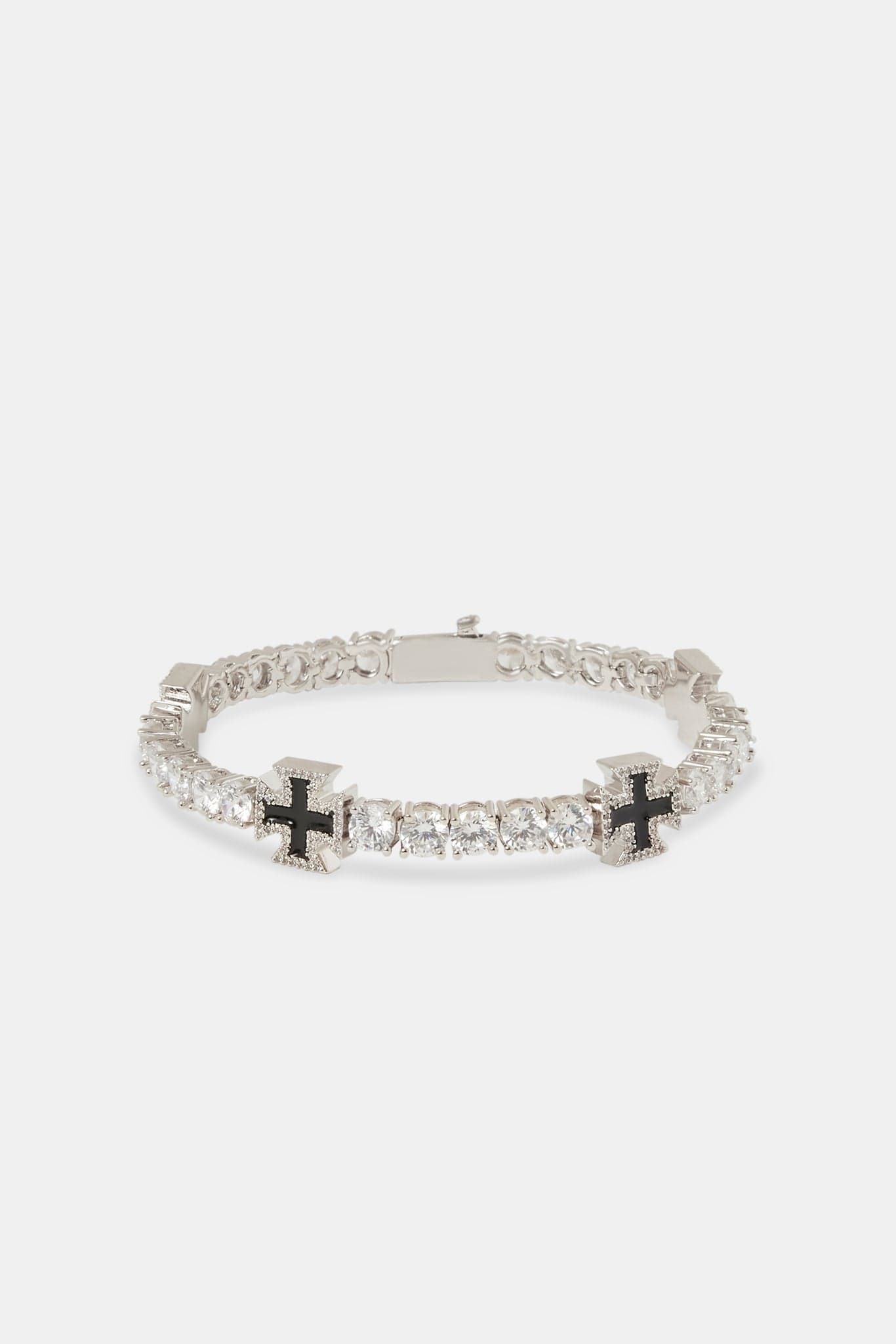 Cernucci Black Cross Motif Tennis Bracelet - 5mm - Kick Game