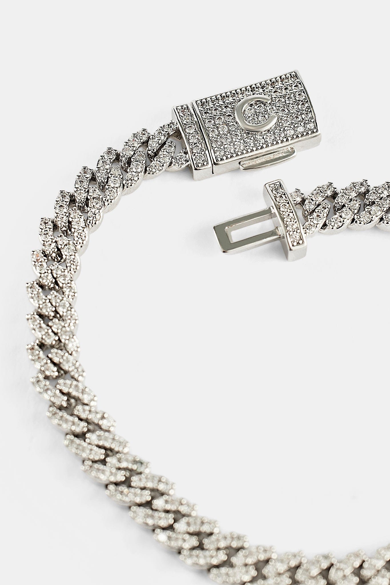 Iced Cuban Link Bracelet - 5mm - White - Kick Game