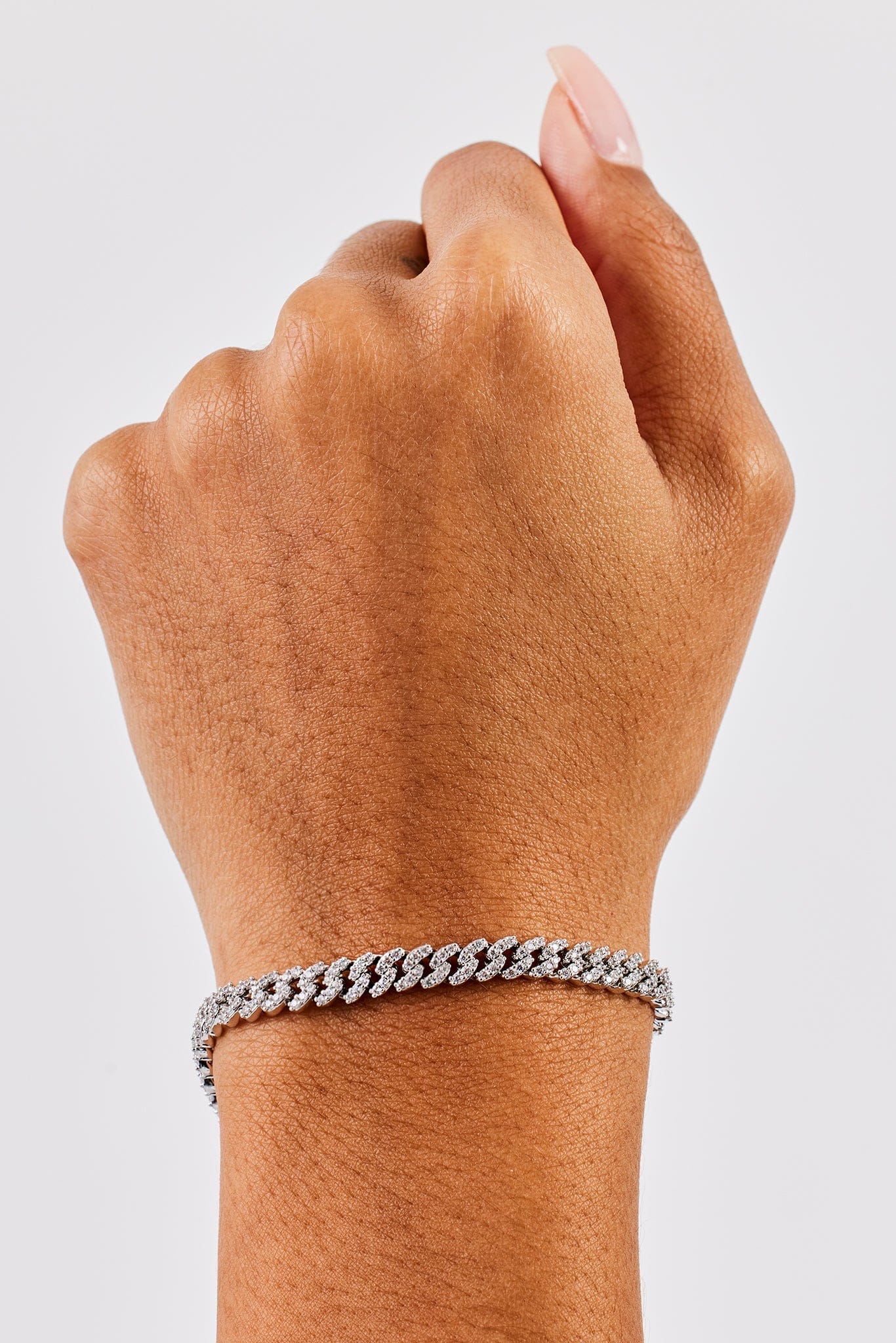 Iced Cuban Link Bracelet - 5mm - White - Kick Game