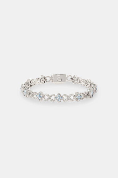 Cernucci Iced Blue Baguette Motif Infinity Bracelet - 10mm - Kick Game