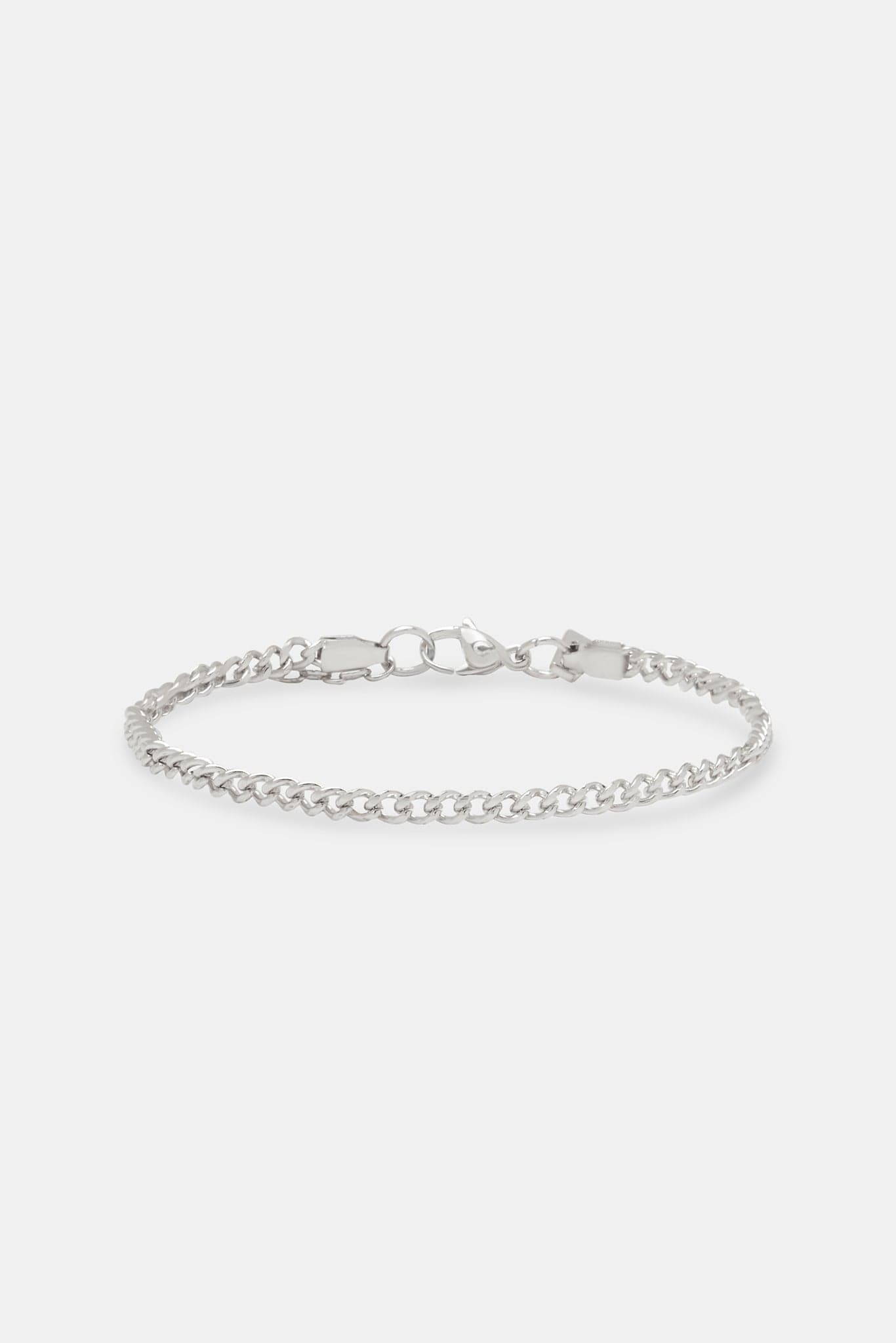 Mens Micro Cuban Bracelet - 3mm - White - Kick Game